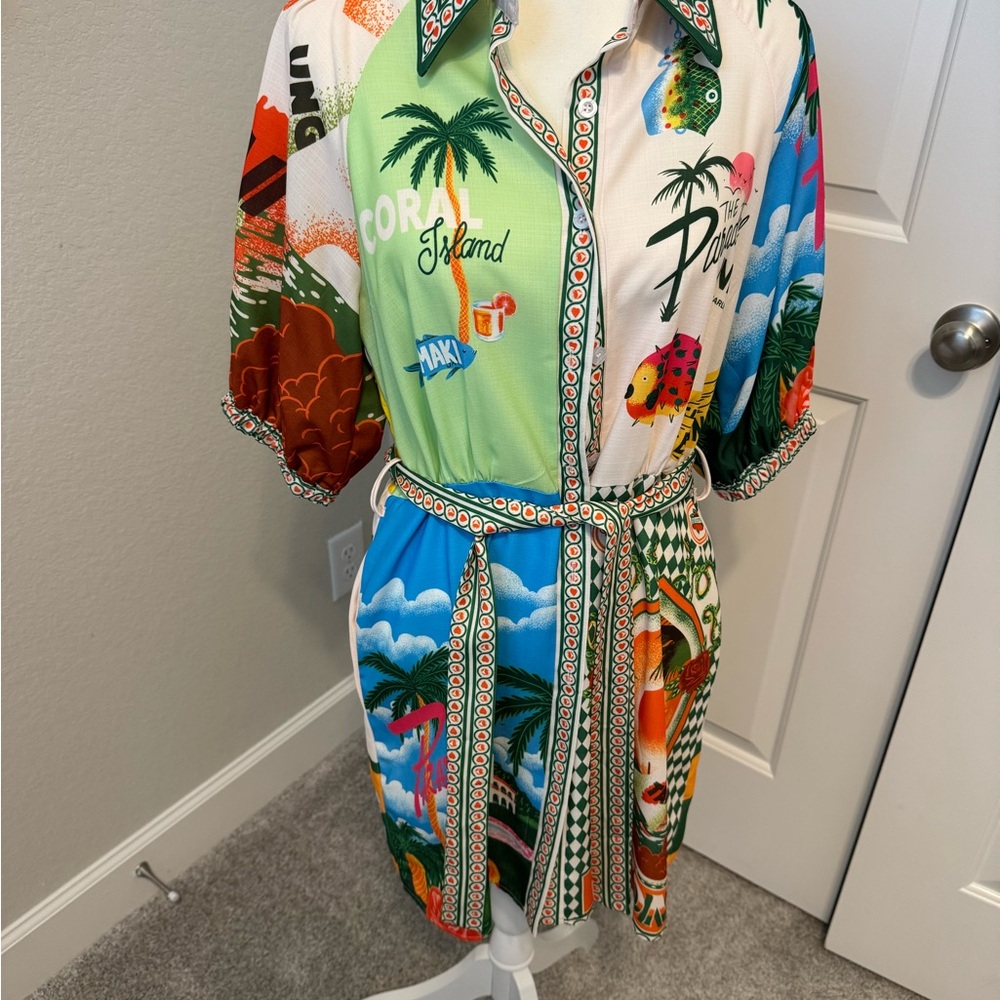 Tropical Print Mini Dress
